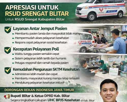 REKAN Indonesia Jatim Apresiasi Pelayanan RSUD Srengat, Dorong Pemkab Blitar Percepat UHC BPJS Kesehatan
