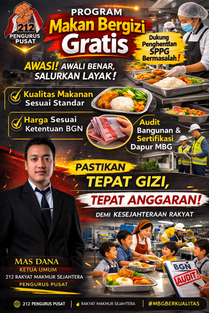 Mas Dana 212 : Dukung Penghentian SPPG Bermasalah, MBG Tulungagung Harus Segera Diaudit