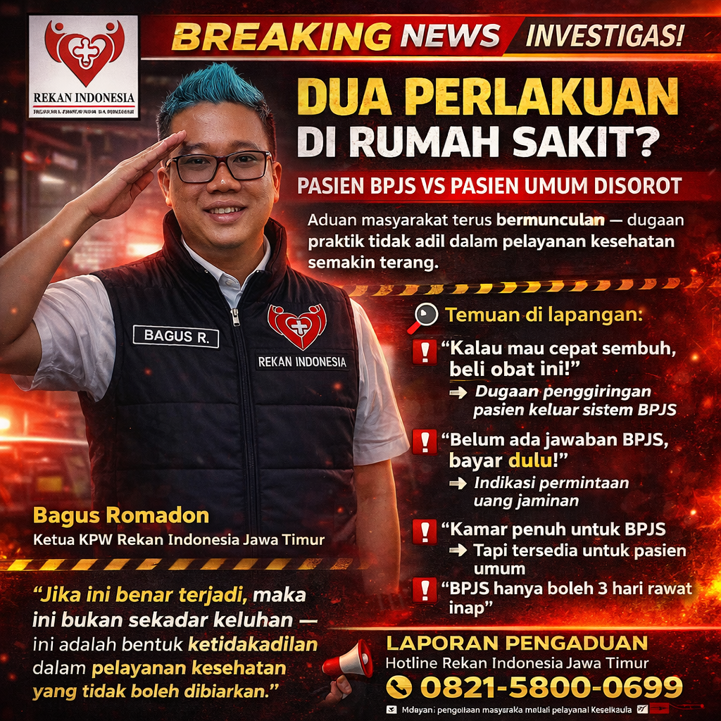 DUGAAN DISKRIMINASI PELAYANAN RUMAH SAKIT: PASIEN BPJS VS PASIEN UMUM DISOROT DUGAAN DISKRIMINASI PELAYANAN RUMAH SAKIT: PASIEN BPJS VS PASIEN UMUM DISOROT