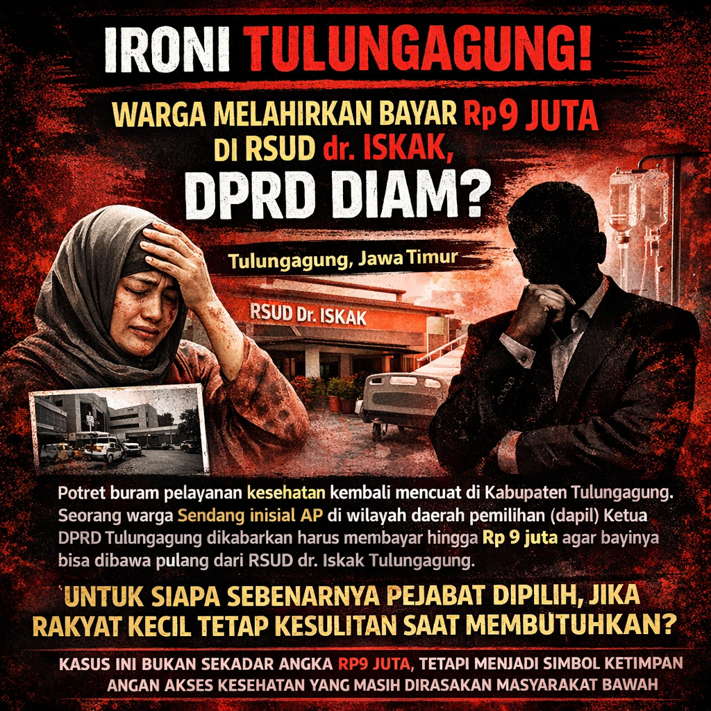 IRONI DI TULUNGAGUNG! WARGA MELAHIRKAN BAYAR Rp9 JUTA DI RSUD dr. ISKAK, Ketua DPRD DIAM? IRONI DI TULUNGAGUNG! WARGA MELAHIRKAN BAYAR Rp9 JUTA DI RSUD dr. ISKAK, Ketua DPRD DIAM?