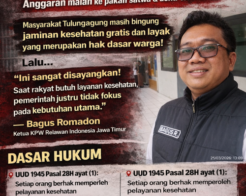 KRISIS KESEHATAN DAERAH DISOROT: REKAN INDONESIA JATIM DESAK PEMERINTAH PRIORITASKAN HAK DASAR KESEHATAN MASYARAKYAT