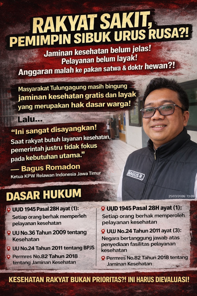 KRISIS KESEHATAN DAERAH DISOROT: REKAN INDONESIA JATIM DESAK PEMERINTAH PRIORITASKAN HAK DASAR KESEHATAN MASYARAKYAT
