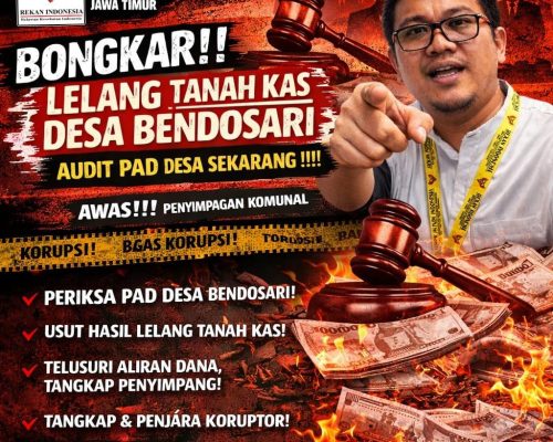 REKAN INDONESIA JAWA TIMUR SOROTI LELANG TANAH KAS DESA BENDOSARI, MINTA AUDIT PAD
