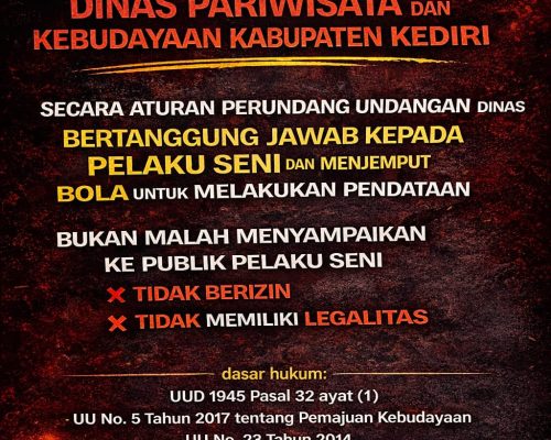 GPM Swahira Soroti Pernyataan Dinas Pariwisata Kediri soal Legalitas Pelaku Seni