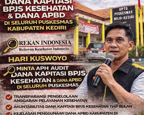 Ketua Rekan Indonesia Kediri Desak Audit Dana Kapitasi BPJS dan APBD di Seluruh Puskesmas