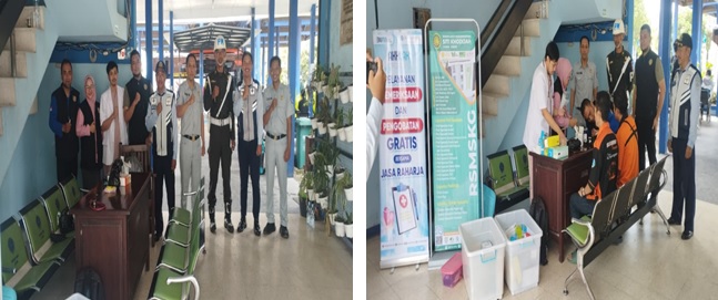 Jasa Raharja Layani Cek Kesehatan Gratis Bagi Pemudik di Terminal Pare Kabupaten Kediri