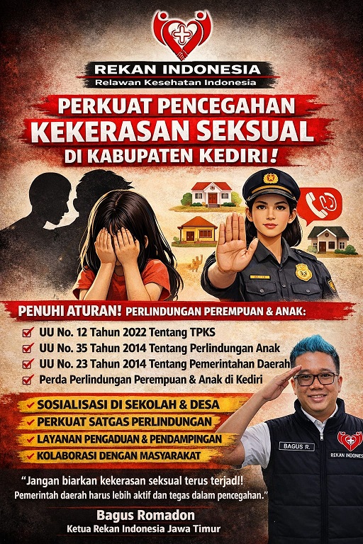 Rekan Indonesia Desak Dinas PPA Kabupaten Kediri Perkuat Pencegahan Kekerasan Seksual