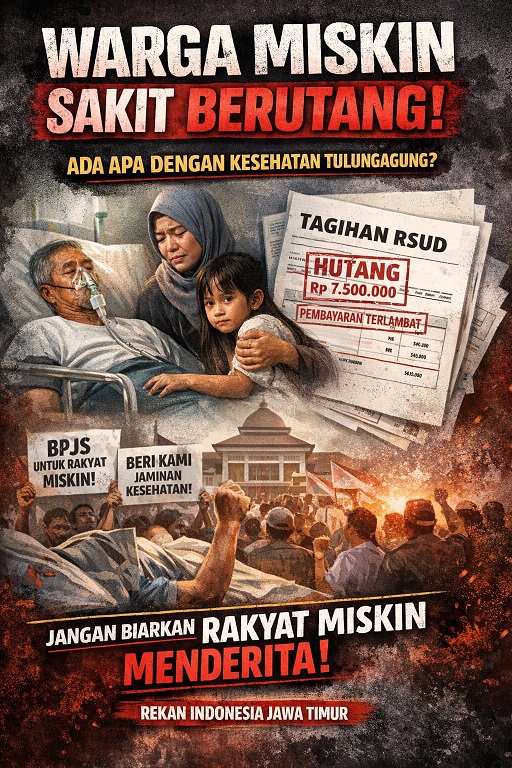 REKAN INDONESIA JATIM SOROTI KEBIJAKAN KESEHATAN DI TULUNGAGUNGWARGA MISKIN JANGAN SAMPAI DIPAKSA BERUTANG KE RUMAH SAKIT