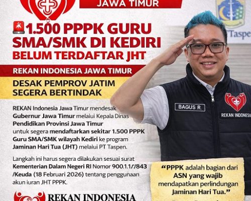 REKAN Indonesia Jatim Desak Pemprov Daftarkan 1.500 PPPK Guru SMA/SMK Kediri ke JHT Taspen