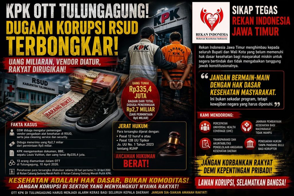 Di Balik OTT Tulungagung: Dugaan Jejaring Korupsi Proyek RSUD dan Alarm Keras untuk Kepala Daerah Di Balik OTT Tulungagung: Dugaan Jejaring Korupsi Proyek RSUD dan Alarm Keras untuk Kepala Daerah