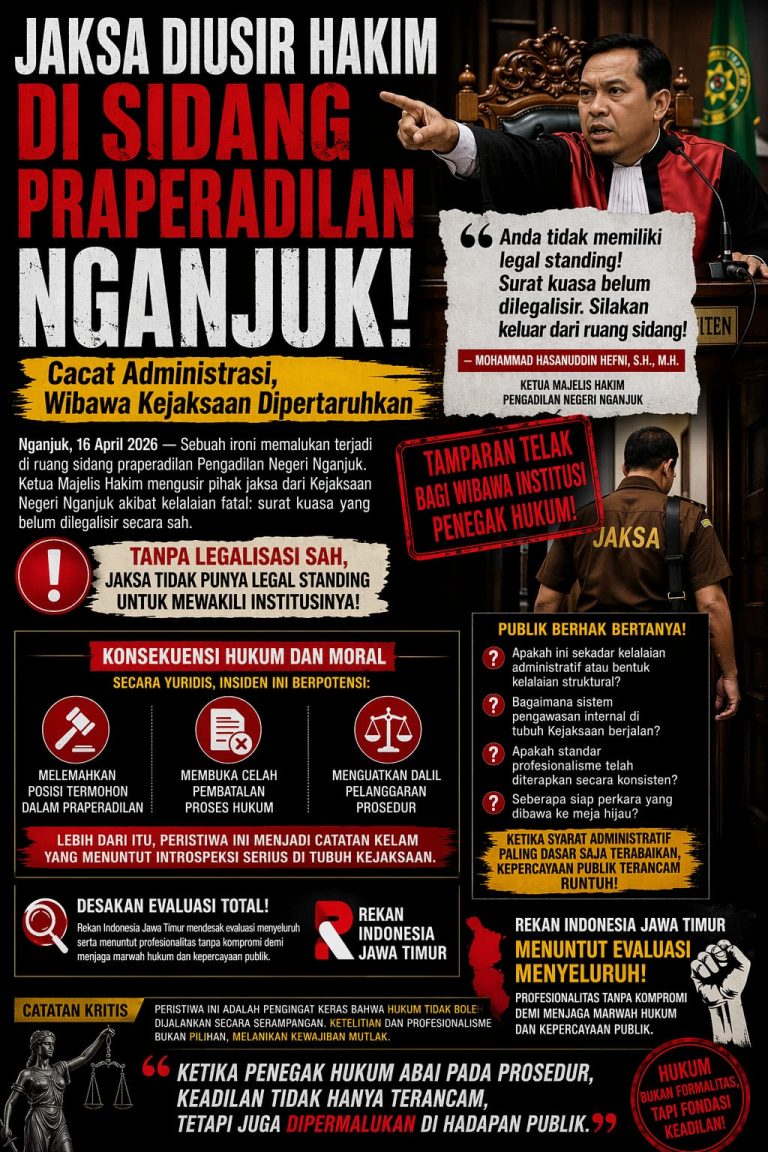 Jaksa Diusir Hakim Di Sidang Pra Peradilan Nganjuk. Tamparan Telak Institusi Kejaksaan