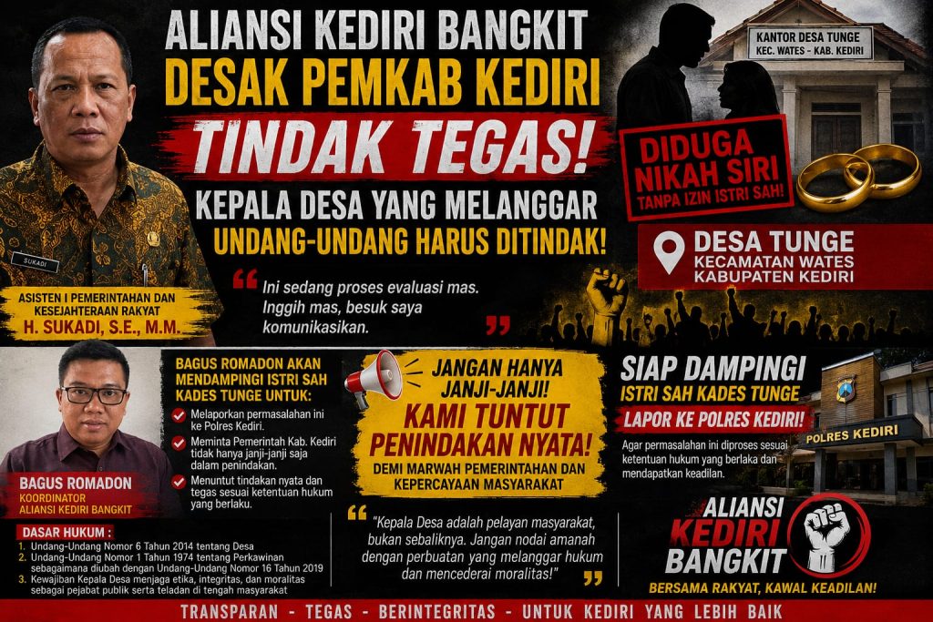 Aliansi Kediri Bangkit Desak Pemkab Kediri Tindak Tegas Dugaan Pelanggaran Oleh Kepala Desa Tunge Aliansi Kediri Bangkit Desak Pemkab Kediri Tindak Tegas Dugaan Pelanggaran Oleh Kepala Desa Tunge