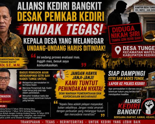 Aliansi Kediri Bangkit Desak Pemkab Kediri Tindak Tegas Dugaan Pelanggaran Oleh Kepala Desa Tunge