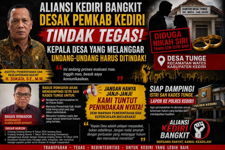Aliansi Kediri Bangkit Desak Pemkab Kediri Tindak Tegas Dugaan Pelanggaran Oleh Kepala Desa Tunge