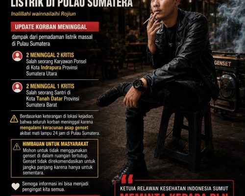 Relawan Kesehatan Indonesia Sumut Sampaikan Duka dan Imbau Waspada Penggunaan Genset Saat Pemadaman Listrik