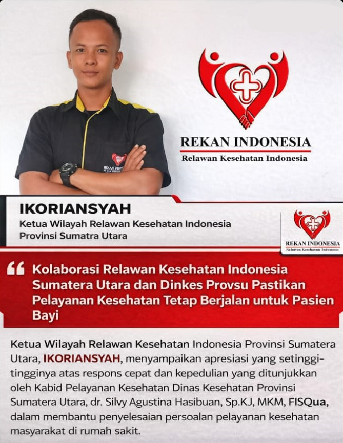 Rekan Indonesia Sumut Apresiasi Respons Cepat Dinkes Sumut Bantu Penyelesaian Kendala BPJS Pasien Bayi