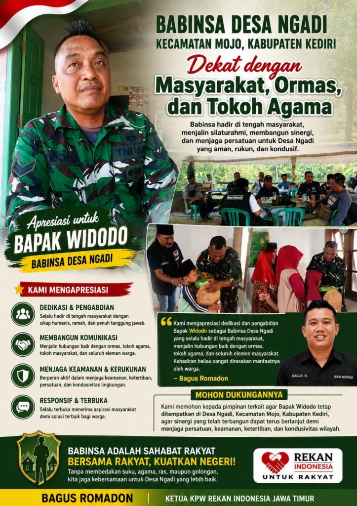 BABINSA DESA NGADI, KECAMATAN MOJO, KABUPATEN KEDIRI DEKAT DENGAN MASYARAKAT, ORMAS, DAN TOKOH AGAMA BABINSA DESA NGADI, KECAMATAN MOJO, KABUPATEN KEDIRI DEKAT DENGAN MASYARAKAT, ORMAS, DAN TOKOH AGAMA