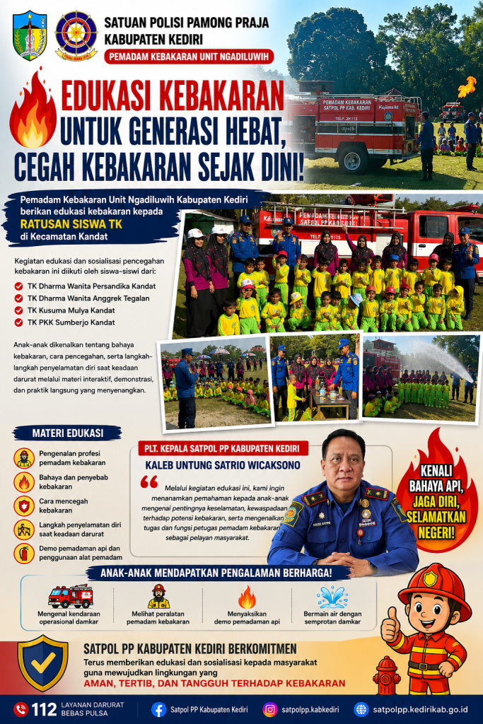 PEMADAM KEBAKARAN UNIT NGADILUWIH KABUPATEN KEDIRI BERIKAN EDUKASI KEBAKARAN KEPADA RATUSAN SISWA TK DI KECAMATAN KANDAT PEMADAM KEBAKARAN UNIT NGADILUWIH KABUPATEN KEDIRI BERIKAN EDUKASI KEBAKARAN KEPADA RATUSAN SISWA TK DI KECAMATAN KANDAT