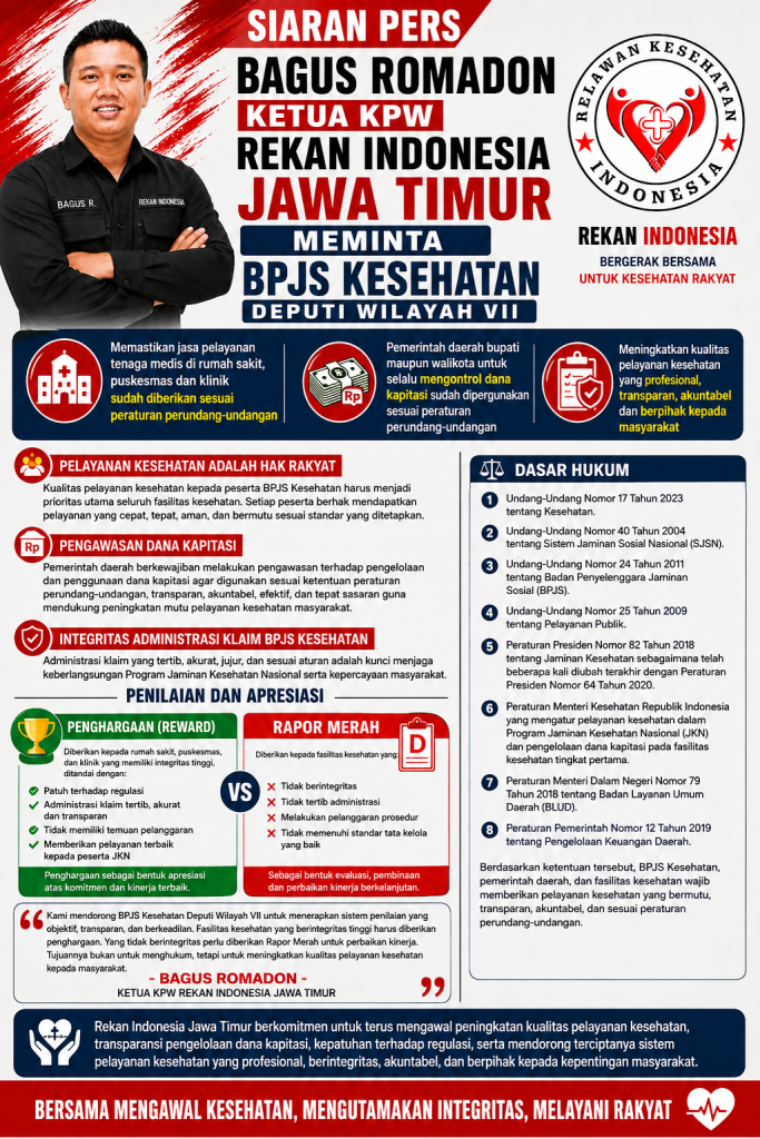 BAGUS ROMADON, MENDORONG PENINGKATAN PELAYANAN KESEHATAN, PENGAWASAN DANA KAPITASI, DAN PENEGAKAN INTEGRITAS ADMINISTRASI KLAIM BPJS KESEHATAN BAGUS ROMADON, MENDORONG PENINGKATAN PELAYANAN KESEHATAN, PENGAWASAN DANA KAPITASI, DAN PENEGAKAN INTEGRITAS ADMINISTRASI KLAIM BPJS KESEHATAN