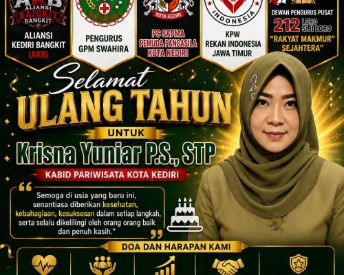 BERBAGAI ORGANISASI DI KEDIRI SAMPAIKAN UCAPAN SELAMAT ULANG TAHUN KEPADA IBU KRISNA YUNIAR P.S., STP