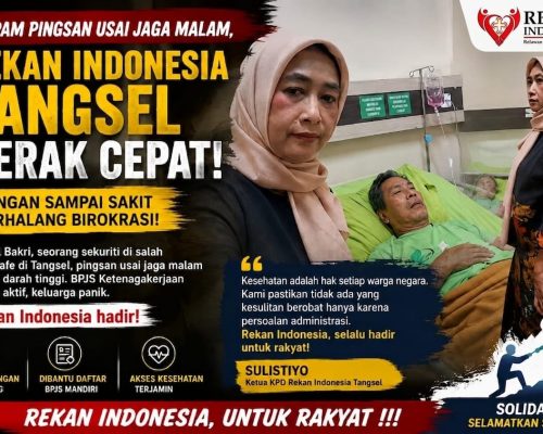 REKAN INDONESIA TANGSEL GERAK CEPAT DAMPINGI SATPAM YANG PINGSAN USAI JAGA MALAM