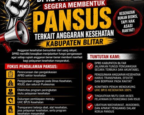 REKAN INDONESIA JAWA TIMUR MENDESAK DPRD KABUPATEN BLITAR MEMBENTUK PANSUS TERKAIT ANGGARAN KESEHATAN KABUPATEN BLITAR