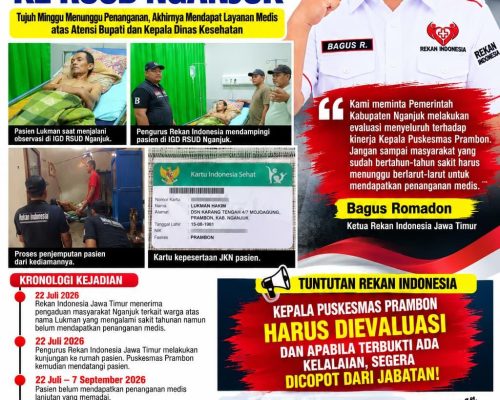 Dijemput Rekan Indonesia, Lukman Pasien Sakit Menahun Akhirnya Dapat Penanganan di RSUD Nganjuk