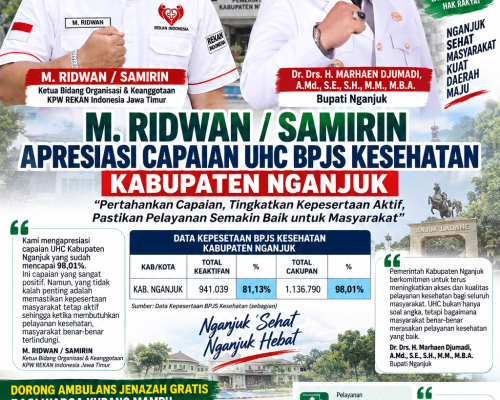M. Ridwan/Samirin Apresiasi UHC Nganjuk 98,01 Persen, Dorong Ambulans Jenazah Gratis bagi Warga Kurang Mampu