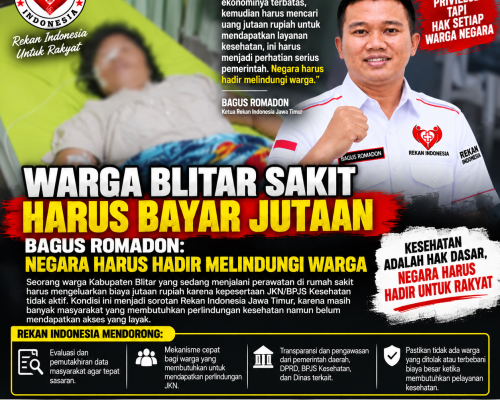 Warga Blitar Sakit Harus Bayar Jutaan, Bagus Romadon: Negara Harus Hadir Melindungi Warga