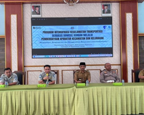 Jasa Raharja Kediri Sosialisasikan Program Intensifikasi Keselamatan Transportasi Berbasis Domisili Korban di Kecamatan Ngronggot Kab Nganjuk