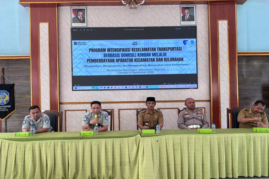 Jasa Raharja Kediri Sosialisasikan Program Intensifikasi Keselamatan Transportasi Berbasis Domisili Korban di Kecamatan Ngronggot Kab Nganjuk