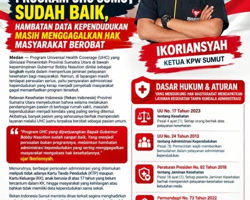 Program UHC Sumut Sudah Baik, Hambatan Data Kependudukan Masih Menggagalkan Hak Masyarakat Berobat