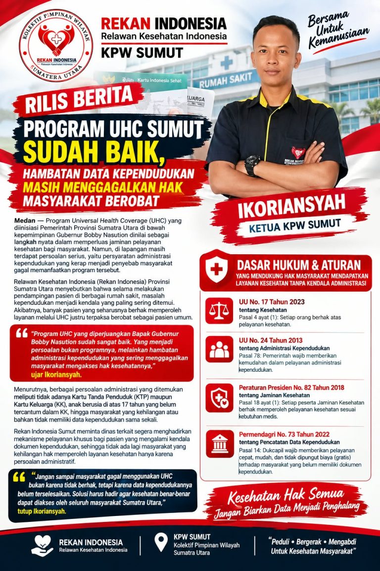 Program UHC Sumut Sudah Baik, Hambatan Data Kependudukan Masih Menggagalkan Hak Masyarakat Berobat