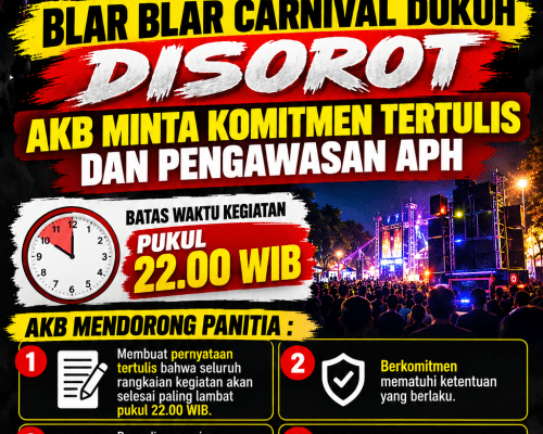Blar Blar Carnival Dukuh Disorot, AKB Minta Komitmen Tertulis dan Pengawasan APH