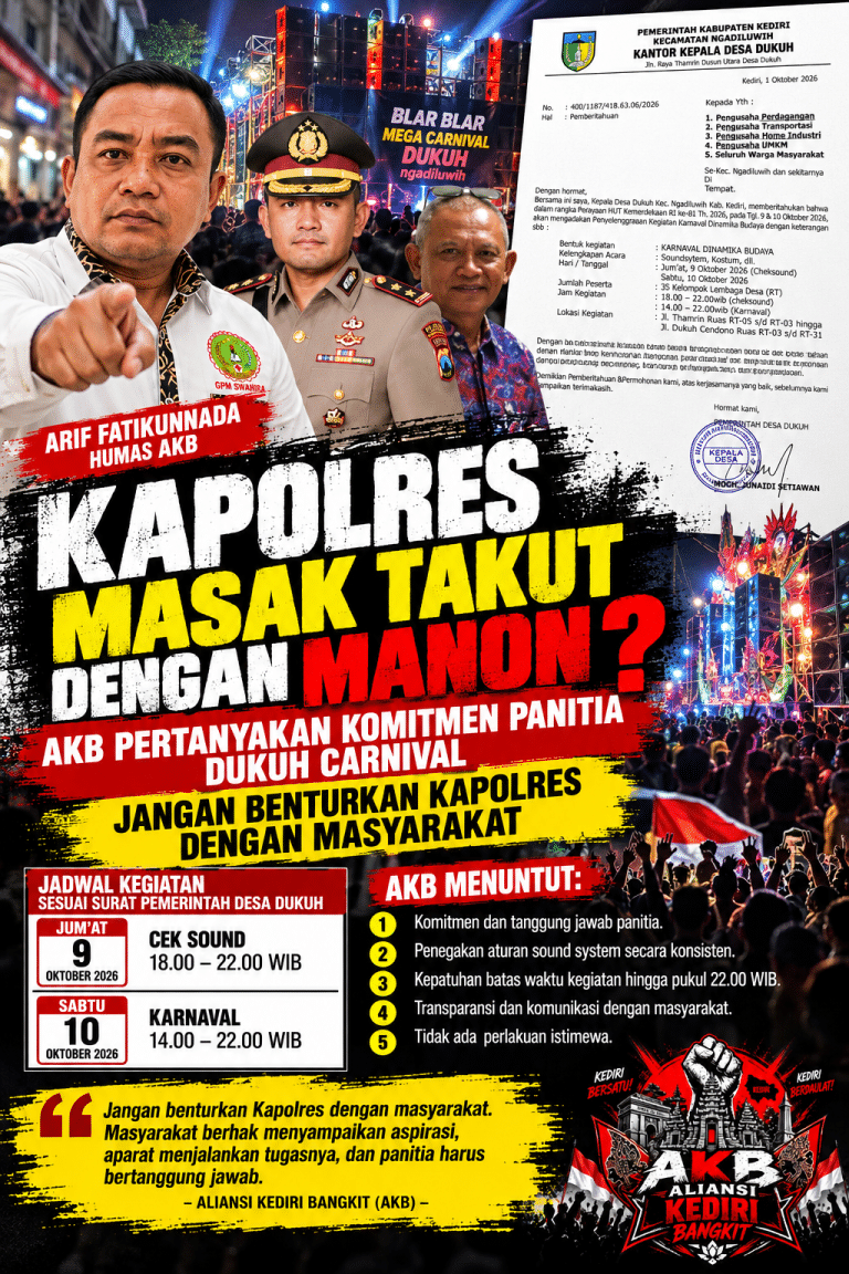 “Kapolres Masak Takut dengan Manon?” AKB Pertanyakan Ketegasan Penegakan Aturan Sound Horeg di Kediri