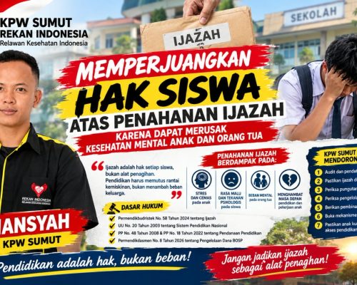 Rekan Indonesia Sumut Desak Dinas Pendidikan Audit Sekolah yang Tahan Ijazah