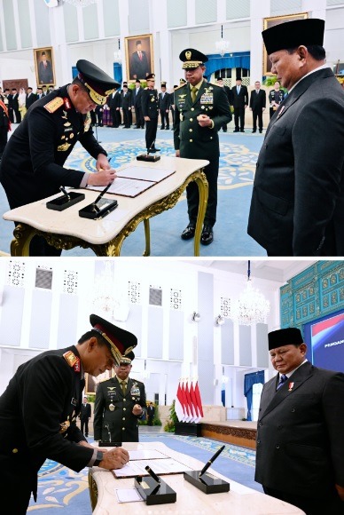 Presiden Prabowo Lantik Suyudi Ario Seto dan Wahyu Hadiningrat sebagai Kapolri dan Wakapolri